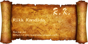 Rikk Kandida névjegykártya